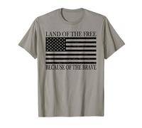 Land of the Free Because of the Brave Drapeau américain américain T-Shirt