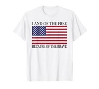 Land of the Free Because of the Brave Drapeau américain américain T-Shirt