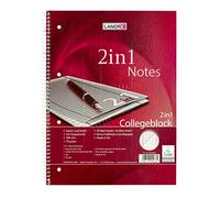 Land réforme 100302810 Collège bloc 2 en 1, A4, 80 feuilles, 70 g/qm, 10-he Lot de Démolition