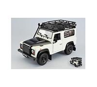 LAND ROVER DEFENDER 1984 WHITE/BLACK WITH ROOF RACK 1:24 - Welly - Auto Stradali - Die Cast - Modèle :