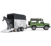 Bruder - 2592 - véhicule miniature - modèles simples - land rover defender 90 break avec van et un cheval multicolore G