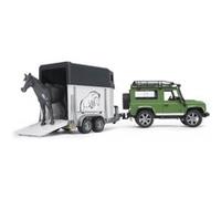 Land Rover Defender 90 Break avec van et figurine cheval Bruder multicolore G