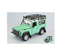 LAND ROVER DEFENDER LIGHT GREEN/WHITE WITH ROOF RACK 1:24 - Welly - Voitures routières - Die Cast - Maquette