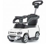 LAND ROVER Defender Porteur Enfant 2-en-1 - Blanc - 1 à 3 ans - Licence Officielle - Barre de Poussée - Évolutif