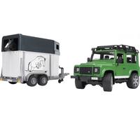 bruder Land Rover Defender 90 Break avec Van et un Cheval, Modèle réduit de voiture