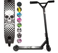LAND SURFER - Trottinette Freestyle - Trotinette Adulte & Enfant +8 Ans - Trotinette 2 Roues - Plate-Forme en Alliage - Crâne Noir