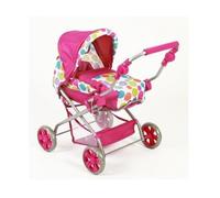 Landau Combi Poussette piccolina Rose pour poupée 73 x 43 x 65 cm (lxlxh) - poignée réglable 41 à 64 cm - Set Accessoire Poupon + Carte