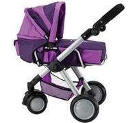 Landau combi poussette violette 2 en 1 city max pour poupee 81x50x79cm (lxlxh) poignee : reglable de 37 a 77 cm - poupon accessoire G