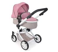 Landau combiné pour poupée BAYER CHIC - Modèle MIKA - Réglable en hauteur - Ceinture de sécurité 3 points - Rose