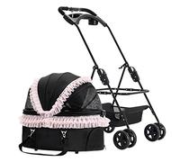 Landau de voyage for animaux de compagnie, poussettes for chiens et chats de petite et moyenne taille, poussette for chat, chariot pliable à 4 roues for chien, poussette for chien, chariot de transpor
