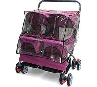 Landau de voyage pour 2 chiens, poussettes pour chiens de taille moyenne et petite, poussette pour animaux de compagnie de qualité supérieure, nid de couchage double pour chiens, chats et autres pou