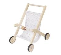 Landau en Bois GINGER HOME pour Poupée avec Panier Textile, Bois Naturel, 34x46x49,5 cm