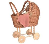 Landau en osier avec couverture en tricot Multicolore G