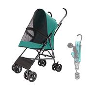 Landau for Petit Chien et Chat, Poussette for Petits Chiens, Structure de Parapluie, Poussette légère for Chats, Chiots et Chatons, poussettes for Chiens, Conception sans Installation(Green)