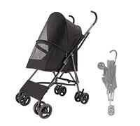 Landau for Petit Chien et Chat, Poussette for Petits Chiens, Structure de Parapluie, Poussette légère for Chats, Chiots et Chatons, poussettes for Chiens, Conception sans Installation(Black)
