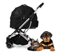 Landau pliable for chien, poussette for animaux de compagnie, poussettes for chiens de taille moyenne et petite, poussette for chien et chat, chariot de transport amovible, poussettes for chiens, file