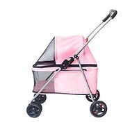 Landau pour chien poussette pour animaux de compagnie Buggy Portable handicapé chat transporteur chariot de luxe vélo pour animaux de compagnie lavable voiture pour animaux de compagnie (rose)