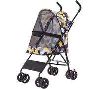 Landau pour petit chien - Structure de parapluie légère pour chats et chiens - Poussettes respirantes et portables pour chiens - Sac de transport parfait pour les petits chiots et chatons - Voyagez en