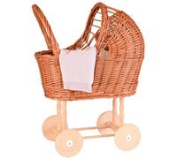 Egmont Toys Landau en osier avec couverture tricot
