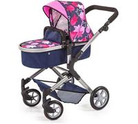 Landau pour poupée Neo Star BAYER DESIGN - Bleu et étoiles roses - Convertible en poussette