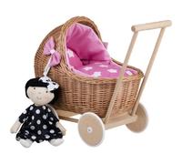 e-wicker24 Landau-Poussette pour poupée en Osier (Pink_1) Cadeau pour Les Enfants