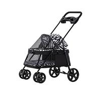 Landaus pour petits chiens, poussettes pour petits chiens, poussettes pour chats avec porte-gobelet, poussette pour bébé avec housse de pluie, poussettes respirantes pour chiens poussettes pour