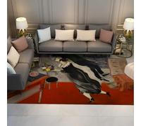 LANDERSION Abstrait Fantasy Scène Tapis pour Salon Peinture Célèbre Anniversaire Œuvre d’Art Tapis de Porte Tapis Mince antidérapant pour Chambre Bureau 160x200cm