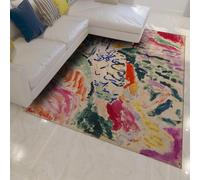 LANDERSION Abstrait Fauvisme Décoration Intérieure Tapis Vibrant Coloré Design Cuisine Doux Confortable Pliable Tapis pour Salon Pépinière 60x120cm