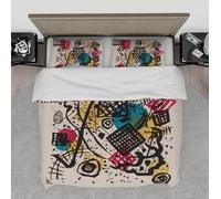 LANDERSION Célèbres peintures Impressions Ensemble de Housse de Couette 3 pièces Small Worlds Easy Care Bedroom Decor Ensemble de literie avec 2 Couvre-oreillers et Fermeture à glissière 260x240cm