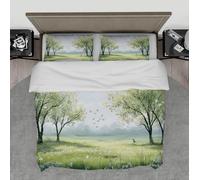 LANDERSION Couvre-Couette de Couette Spring Forest Tree Comfort Cover Vibrant Tree Grass avec Fermeture éclair Ensemble de Housse de Couette Naturelle pour décoration de Chambre 260x240cm