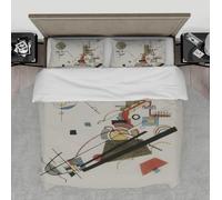 LANDERSION Ensemble de Housse de Couette Abstrait Moderne Motif géométrique Classique Microfibre 3 pièces Ensemble de literie avec 2 Couvre-oreillers pour Chambre d’Enfant Adolescent décor 260x240cm