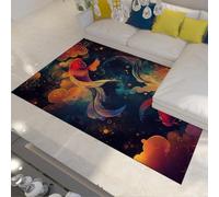 LANDERSION Fantasy Tapis coloré Abstrait Nuages Oriental Koi Fish Lavable Minces antidérapants Tapis Doux pour Le Salon Étude Cuisine 160x200cm