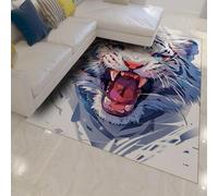 LANDERSION Féroce Tigre Tapis Art Moderne Imprimé Animal Lavable Doux Confortable Rectangle Mince Tapis pour Chambre à Coucher Ferme blanchisserie 100x150cm