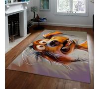 LANDERSION Fun Anime Dog Door Mate 60x90cm Tapis Marron et Gris dessiné en Dessin animé pour Moquette intérieure antidérapante Lavable à l’entrée pour Amoureux des Animaux de Compagnie