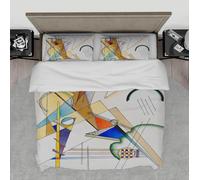 LANDERSION Motif géométrique Abstrait Vibrant 3 pièces Ensemble de literie Ensemble de Housse de Couette en Microfibre Confortable Doux 1 Housse de Couette 2 Couvre-oreillers 260x240cm