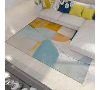 LANDERSION Tapis à Motif géométrique Abstrait 80x150cm Tapis décoratifs de Chambre Moderne du Milieu du siècle Tapis antidérapants Fins Doux et Doux pour Salon Balcon et Patio