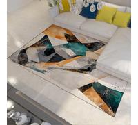 LANDERSION Tapis Abstrait rétro Espace Lavable Tapis de Salon Géométrie Nordique Moquette antidérapante intérieure à Poil Bas pour Salon Étude de Chambre Véranda de dortoir 100x200cm