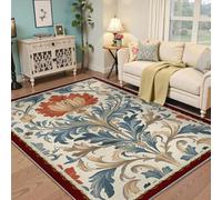 LANDERSION Tapis antidérapants lavables 140x200cm Paillassons Vintage à Motifs Floraux Traditionnels décoration Artistique esthétique contemporaine Moquette pour Salon