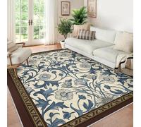 LANDERSION Tapis botaniques élégants 160x200cm Tapis d’Accent de Jardin campagnard français Tapis de Sol Vintage lavables à Poil Bas Large pour étude de Bureau