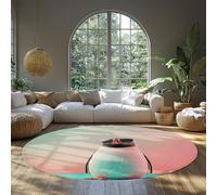 LANDERSION Tapis Circle Fun Animals 240cm Tapis lavables de la Chambre de bébé Penguin Mignons Tapis Rond Ultra Doux à Poil Bas Lavable pour apaiser la Chambre d’Angle