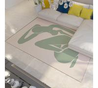 LANDERSION Tapis de Chambre Abstraits Verts Simple Figure Silhouette Design Home Decor Tapis Tapis Antidérapant À Paud De Balcon Tapis De Yoga 140x200cm