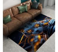 LANDERSION Tapis de Chats de Science-Fiction 60x120cm Tapis d’Animaux futuristes pour Salon Chambre Moquette Moderne Fantastique Lavable à Poils Bas pour la décoration de la Salle de Jeux
