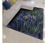 LANDERSION Tapis de Style impressionniste 180x300cm Plantes abstraites Iris paysages Grands Tapis œuvres d’Art Classiques Moquette intérieure pour la décoration intérieure Chambre dortoir canapé