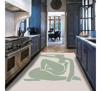 LANDERSION Tapis de Zone Vert Sauge 80x120cm Silhouette Abstraite féminine Tapis de Salon Tapis de Salon lavables Moquette Douce à Poil Bas Tapis antidérapant pour Chambre Bureau Loge