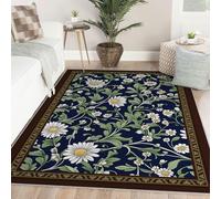LANDERSION Tapis Floral bohème 160x230cm Jardin Fleurs Sauvages Tapis lavables dans Le Salon Tapis de Sol intérieur Doux à Poil Bas intérieur Fin Moquette pour Salle à Manger Salle de Jeux