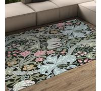 LANDERSION Tapis Floraux 90x120cm Tapis botanique Classique Lavable pour Salon Chambre arrière Ultra-Doux antidérapant Moquette décoration intérieure