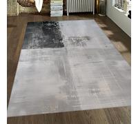 LANDERSION Tapis Gris Tapis lavables pour Salon Chambre Grand Bloc de Couleur rétro Vieilli Tapis géométrique antidérapant pour Salle à Manger Bureau de Ferme 60x120cm