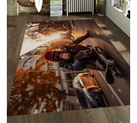 LANDERSION Tapis Hip Hop Monkey 180x240cm Tapis lavables pour Le Salon Animal Skateboard Street Scène de Coucher de Soleil Moquette pour Salle de Jeux Décoration antidérapante à Poils Bas