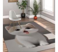 LANDERSION Tapis lavables Ultra Doux antidérapant Amusant imprimé Animal 3D Tapis de Sol antidérapant de Style Moderne Tapis Pliable à Poils Ras pour la Salle de Jeux de Cuisine 180x240cm