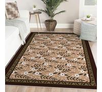 LANDERSION Tapis Marguerite Blanc pour la Chambre 160x200cm Tapis botaniques Bohèmes Floraux à la Sauge thème Jardin de Fleurs Sauvages printanier Moquette Pliable Lavable pour Le Salon